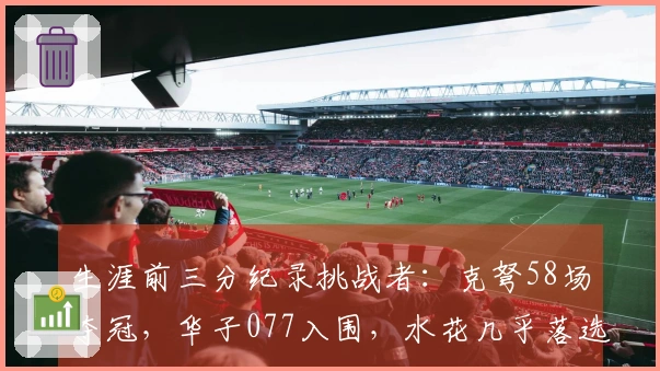生涯前三分纪录挑战者：克弩58场夺冠，华子077入围，水花几乎落选