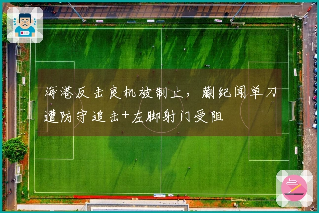 海港反击良机被制止，蒯纪闻单刀遭防守追击+左脚射门受阻